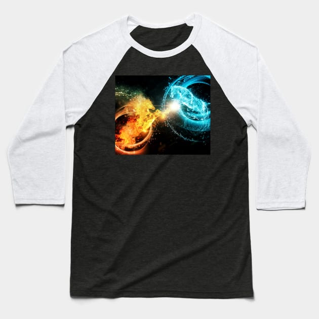 Fire and water horses Baseball T-Shirt by AnnArtshock